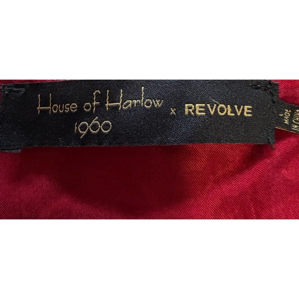 House of Harlow 1960 x Revolve Silky Red Boho Bell Sleeve Wrap Dress Large - Picture 10 of 16